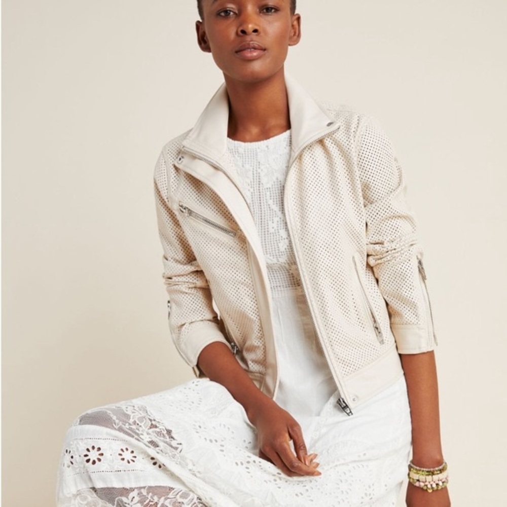 BLANK NYC Imelda perforated leather jacket NWT